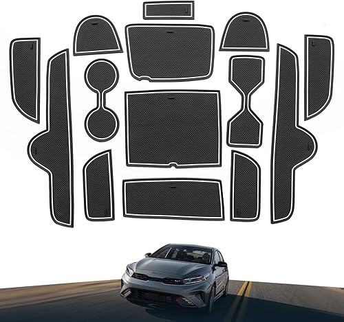Tapete antideslizante para puerta de automóvil para Kia K3 Forte Cerato 2021-2024 GT Consola central, portavasos, insertos, forros de bolsillo de