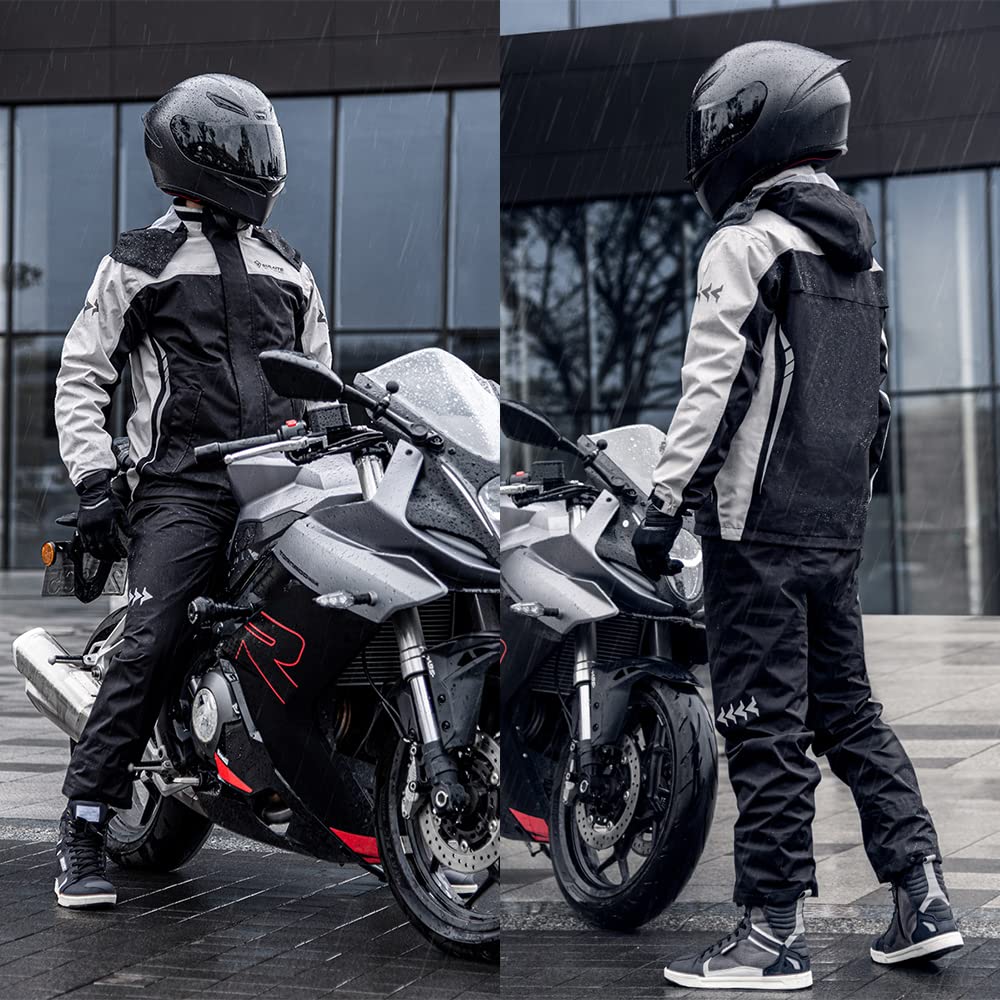 Lixada Traje de Lluvia Impermeable para Motocicleta Hombres Mujeres Chaqueta y Pantalones