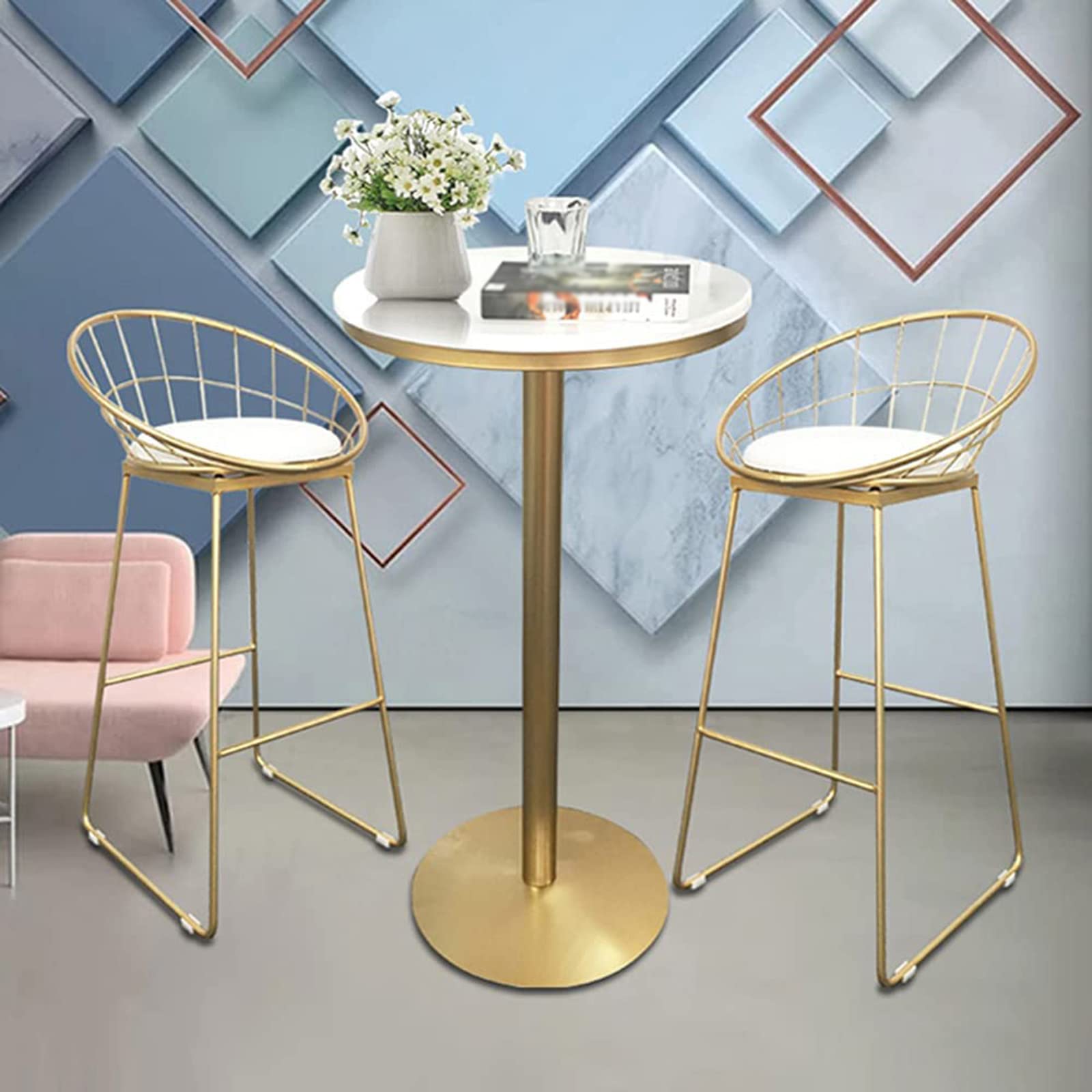 Amazon.co.jp: 金属製の脚とベースを備えたハイカクテルバー