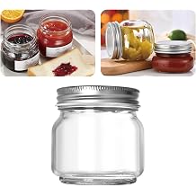 Mason Jars 5oz to 32 oz, Quart Wide Mouth Mason Jar With Airtight Lids,Glass Canning Jars for Fermenting, Pickling,Meal Prep,Overnight Oats & Centerpieces silver-1, 250ml