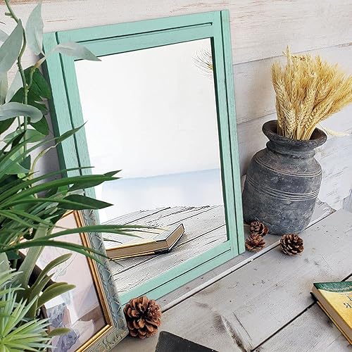 Miniatura 6 de AAZZKANG Espejo rectangular de pared con marco de madera, espejos colgantes modernos para decoración de dormitorio, baño, sala de estar, entrada,