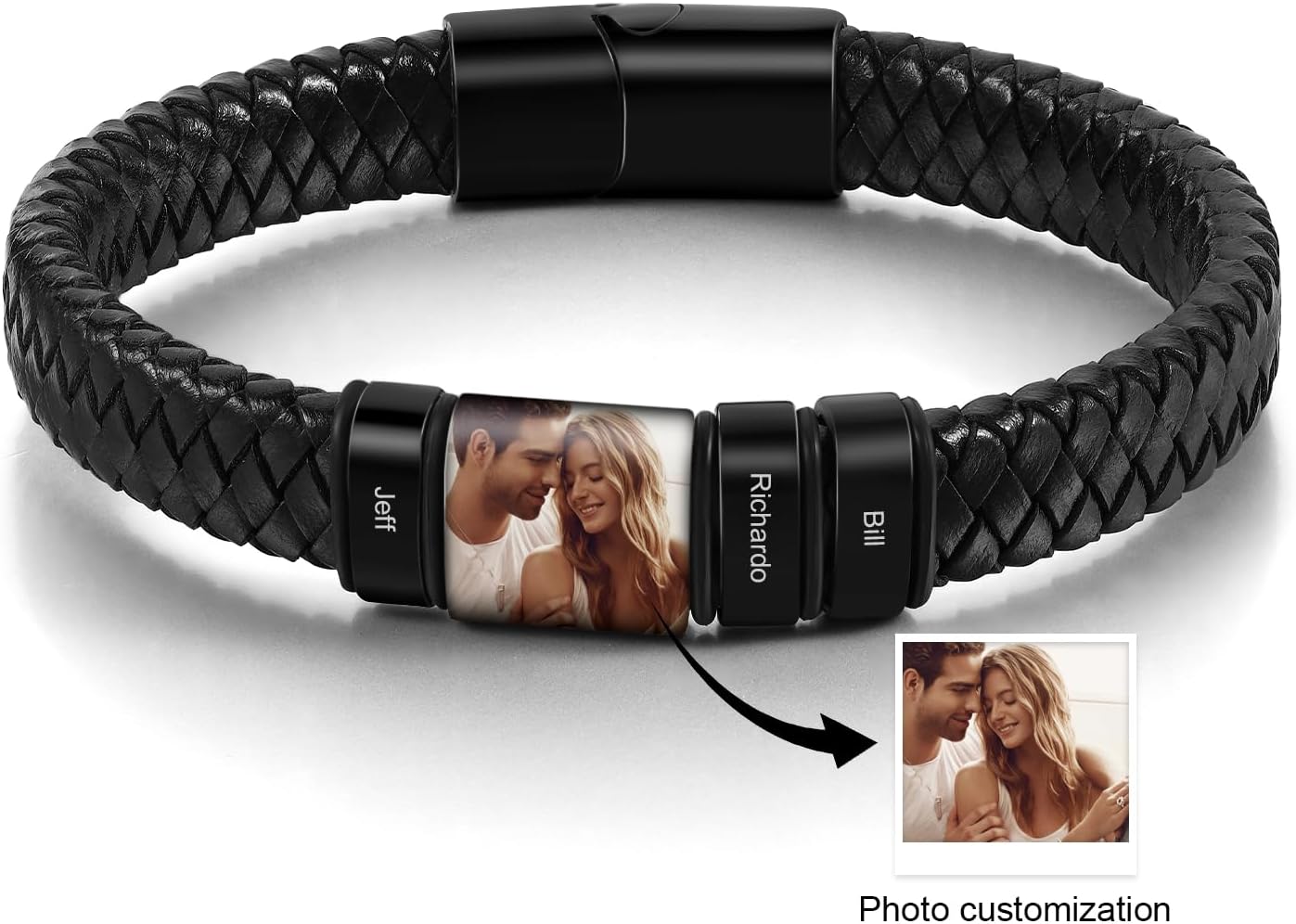 Custom Name Bracelets for Men Picture Bracelet Personalized Photo Bracelet Gifts for Dad Boyfriend Fathers Day - Image 6
