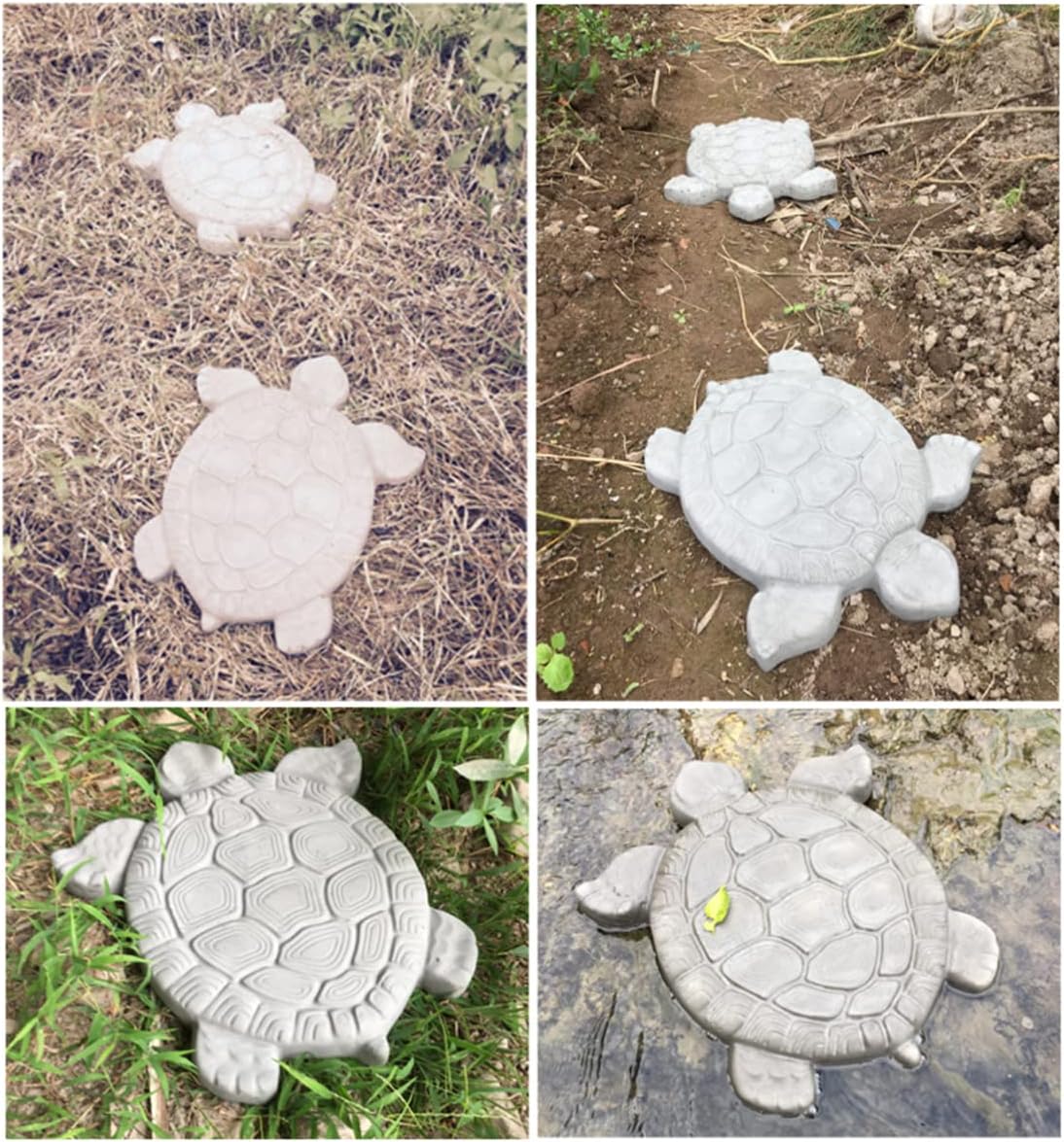 Stepping Stone Mold Turtle Shaped Concrete Cement Mould DIY Walk Maker Path Maker Mold for Garden Lawn Driveway Paving Paver Black
