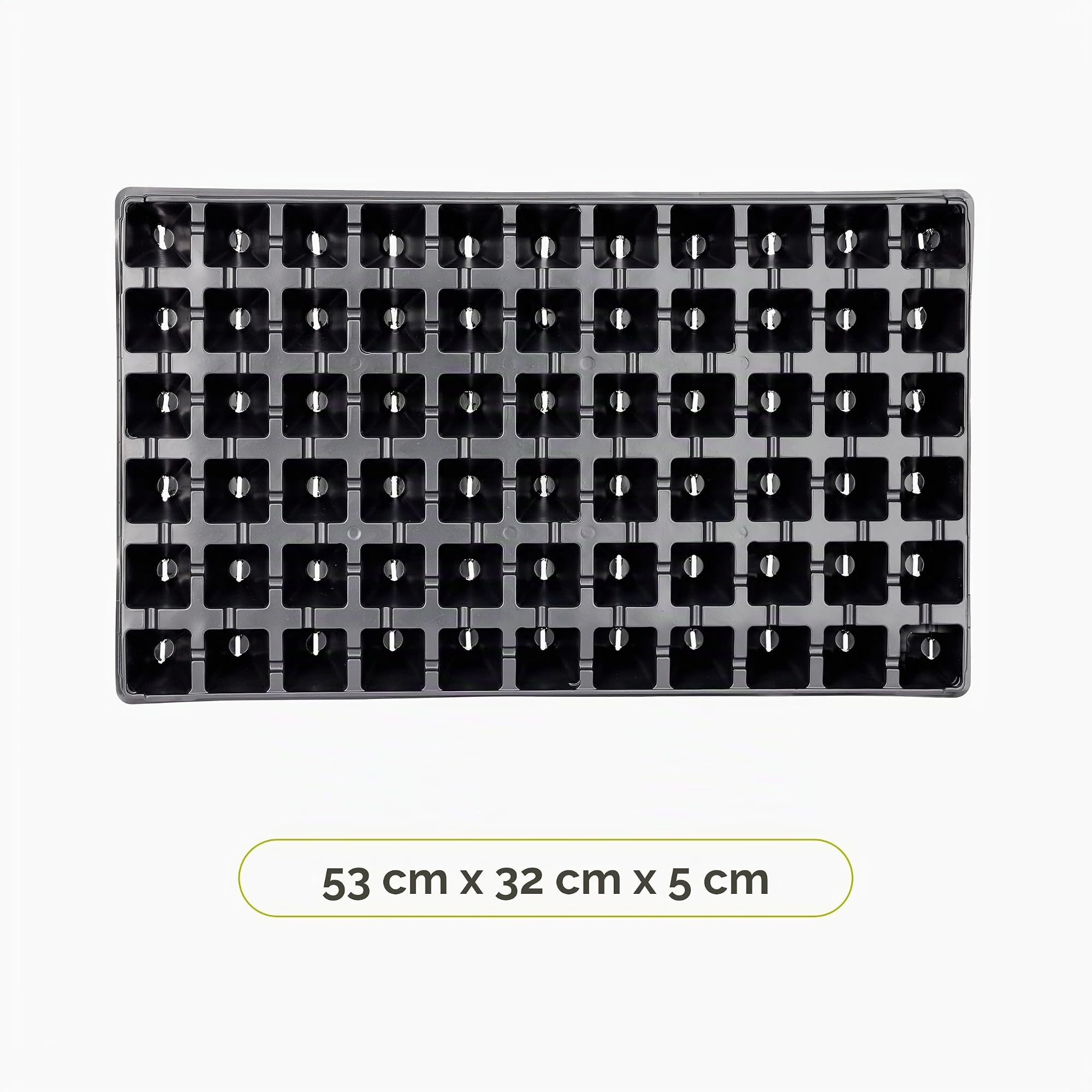 Garronda Bac à Semis, Plateau de Semis 66 Cellules, Mini Serre Interieur pour Germination et Culture, Plaque de semis idéal pour Potager, Bac de Germination avec Drainage Lot de 4 (53x32 cm, Noir)