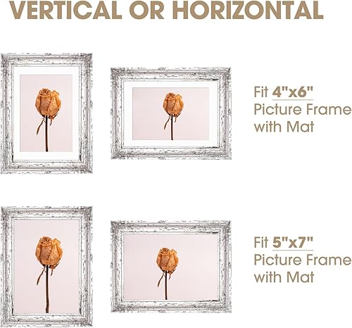 Miniatura 3 de TWING - Juego de 6 marcos de fotos de 5 x 7 pulgadas, muestra fotos de 4 x 6 con paspartú o de 5 x 7 sin paspartú, collage de marcos de fotos