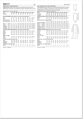 Miniatura 2 de Simplicity Camiseta de punto para mujer, patrón de costura de cárdigan y falda, multicolor, 2 piezas