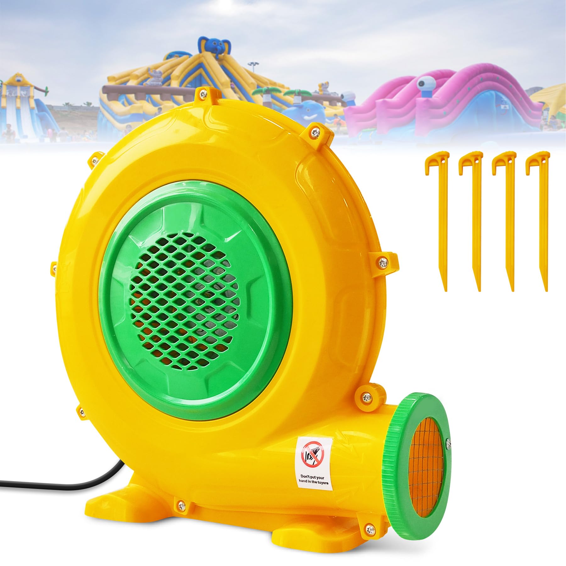 Puligoth Bounce House Blower: 550W Air Blower for Inflatables with Double Sided Fan Blade, Portable and Powerful for Bouncy Castle, Water Slide, Jump Slides, Inflatable Arch
