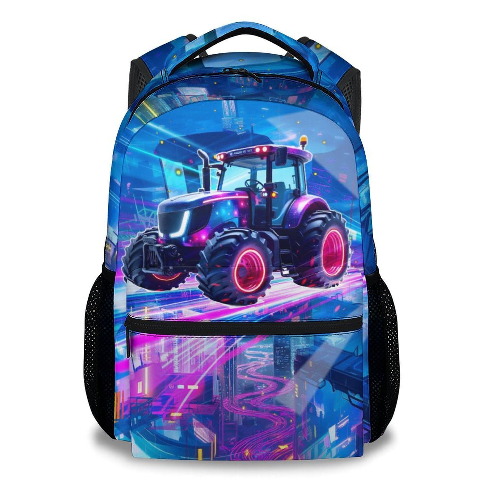 COOPASIA School Backpack for Boys - Tractor Backpack for Kids - Car Theme Bookbag - Back to School Gifts - 17 Inch Durable Toddler Schoolbag