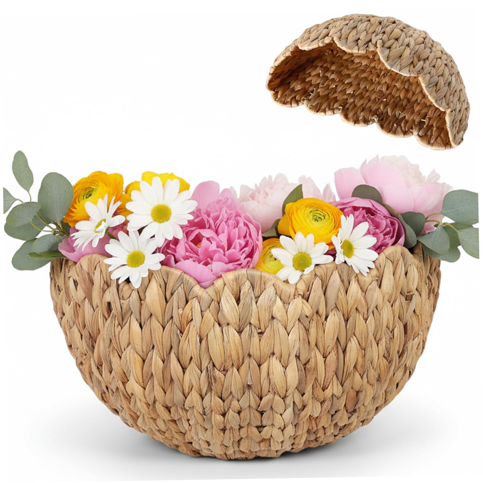 Panier mural décoratif en rotin tressé main de qualité supérieure grand format
