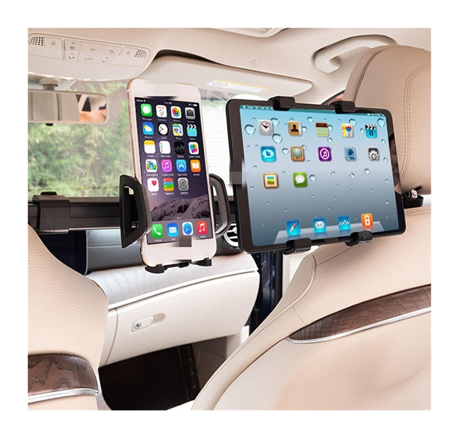 Xuanqingyi Store Uchwyt do telefonu samochodowego Zagłówek tylnego siedzenia samochodu/ciężarówki Uchwyt do telefonu kompatybilny z tabletem IPad Uniwersalne wsparcie tylnego siedzenia