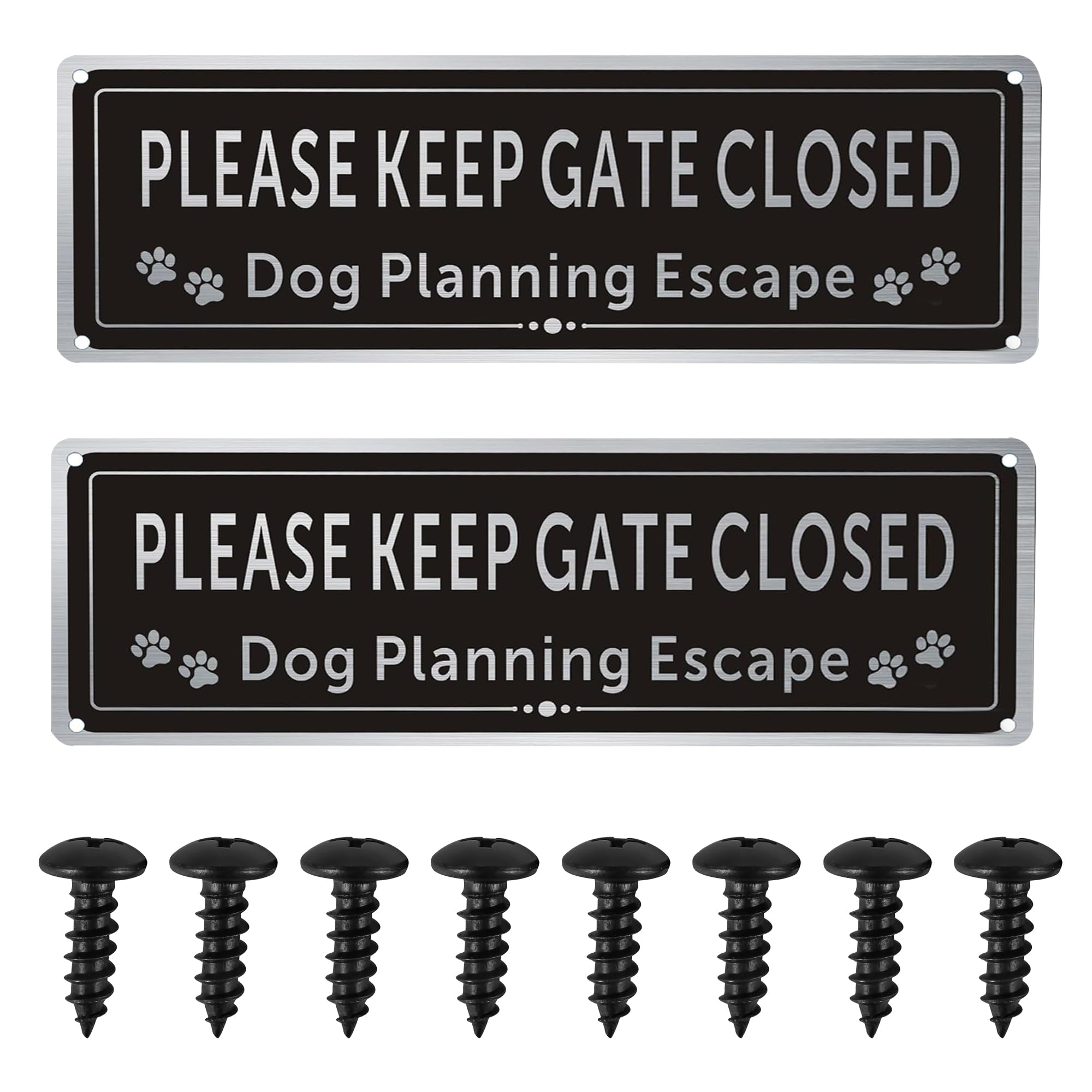 2 Pcs Please Close The Gate Sign,Beware of The Dogs Sign Outdoor Gate,Guard Dogs Warning Sign,Weather/Fade Resistant