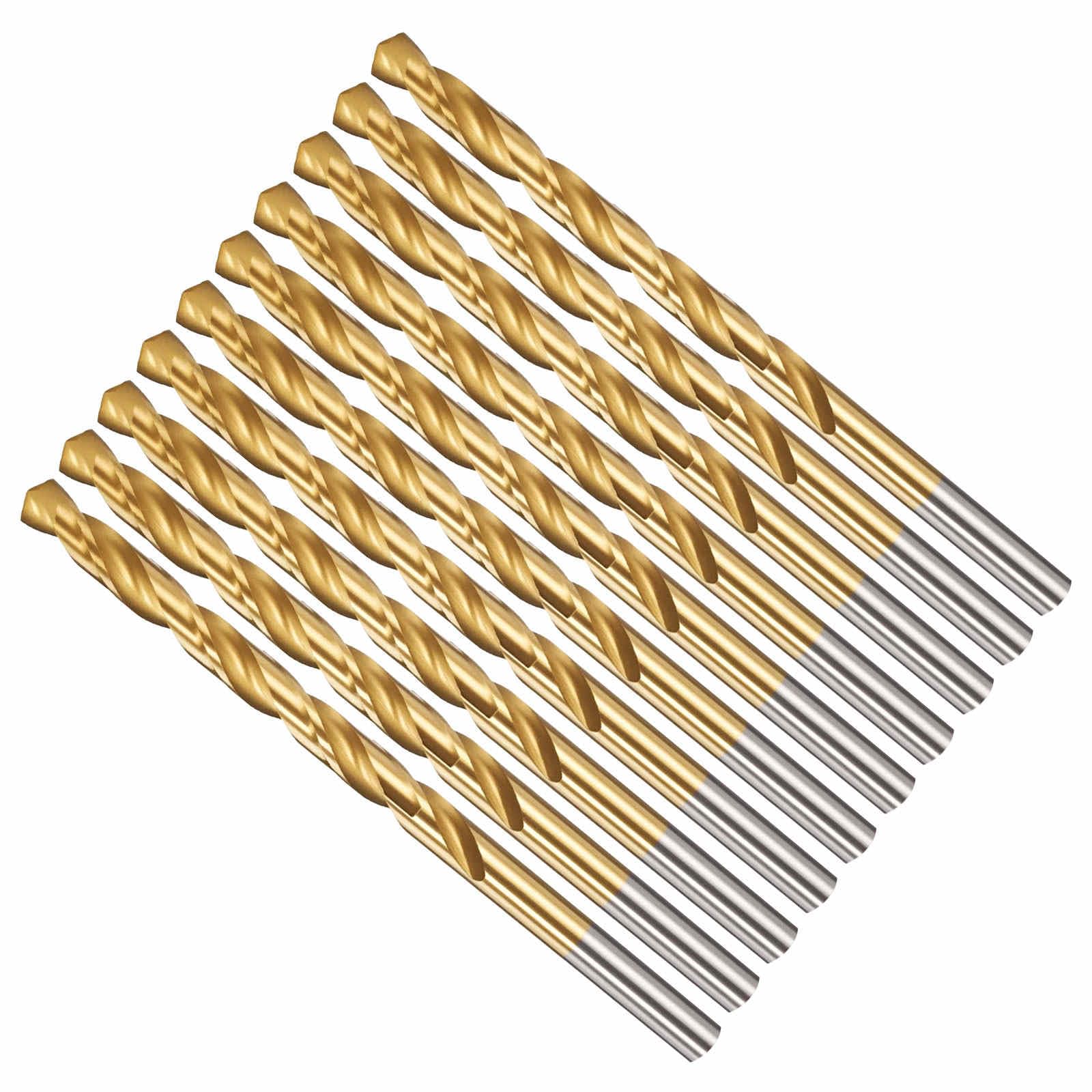 CoCud 5.2mm Drill Bit, 13/64" Cutting Diameter, 4341 HSS Jobber Bits TiN Coated 135° Cutting Angle