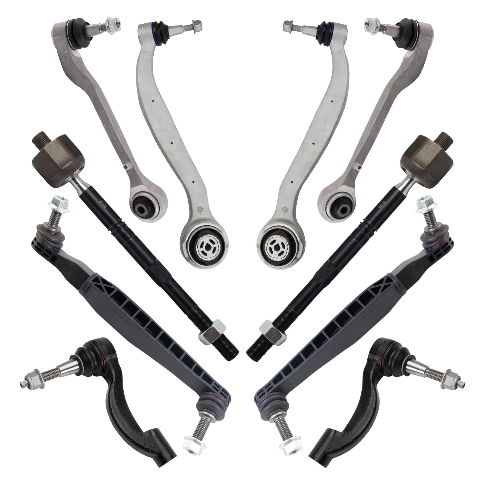 TRQFront Steering & Suspension Kit Control Arm with Ball Joint Sway Bar Stabilizer Link Tie Rod Compatible with 2016-2020 Chevrolet Camaro