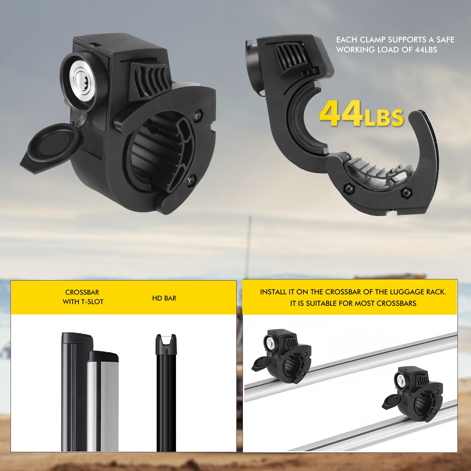 Shovel Holder Rubber Grip Mount Kit with Lock – Fits 0.79