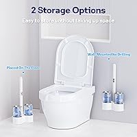 Vista 4 de Juego de 8 Piedras Pómez para Inodoro con Mango Extra Largo de 18 pulgadas, Estuche Soporte Blanco, Piedra Pómez para Limpieza, para Limpiar