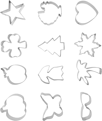 Miniatura 2 de Chicago Metallic Juego de cortador de galletas en tarro de cristal, 12 piezas, plateado