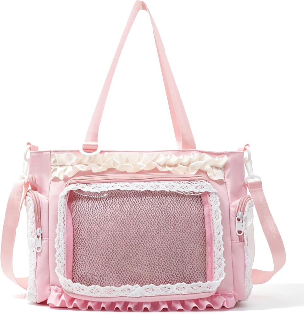 Ita Bag Crossbody Purse, 3‑Side Clear Display Windows With Removable Grid Insert, Kawaii Y2K Messenger Tote Bag For Women — 사진 1