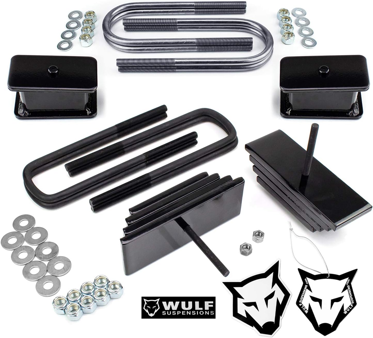 Wulf 2.8" Adj Front 3" Rear Lift Kit with Mini Leaf Spring Packs compatible with 2000-2005 Ford Excursion 4X4