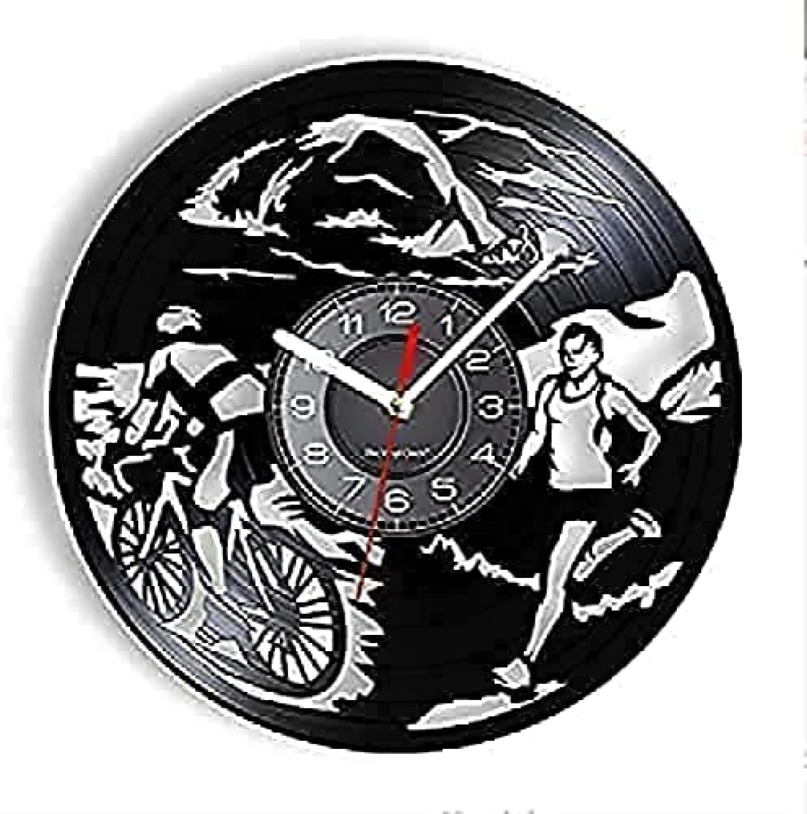Horloge murale triathlon 12 pouces idéale pour décorer votre cuisine de sportif
