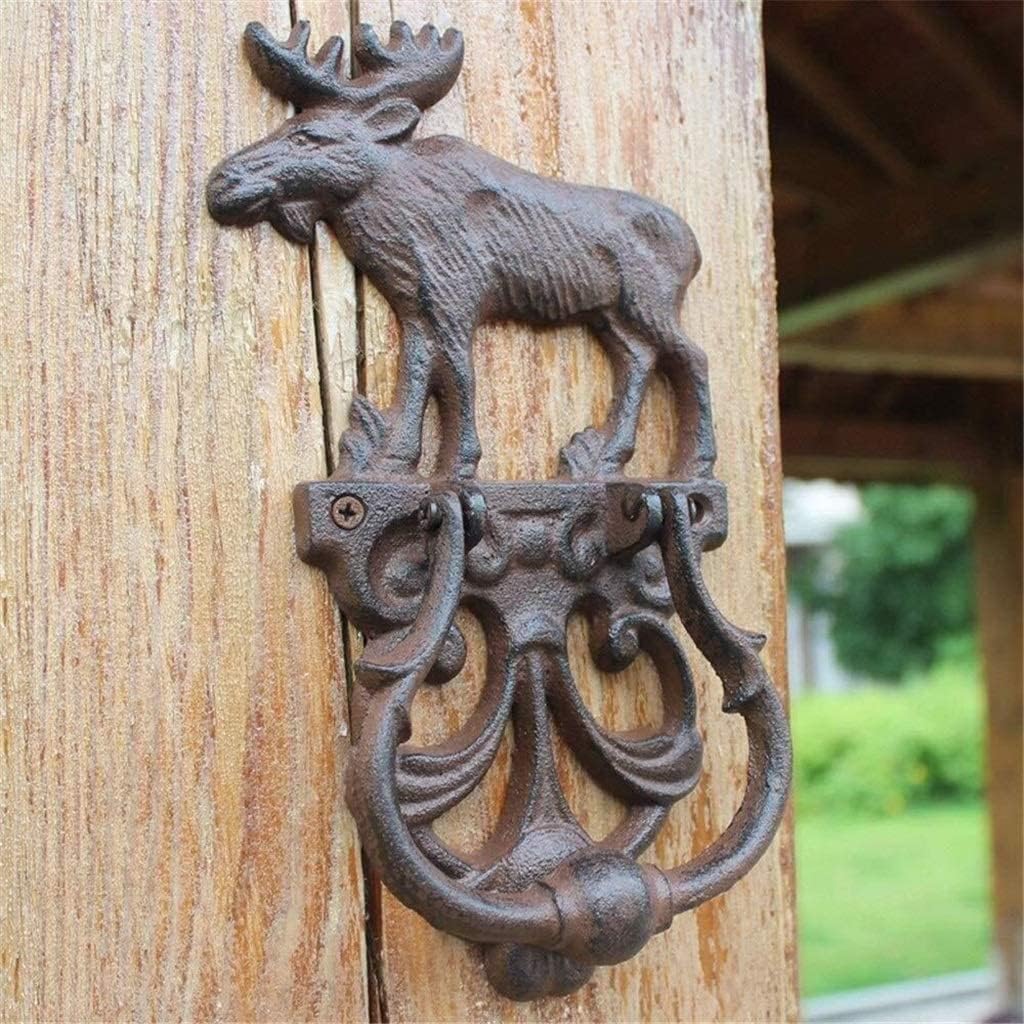 Retro Vintage Door Knocker Knob Raw Iron Cast Iron Door Knocker Rustic Door Knocker for Cottage Backyard Farmhouse 1121