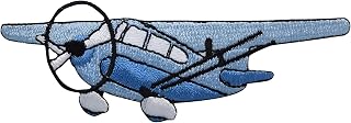 Blue Cessna-Style Airplane - Embroidered Iron on Patch