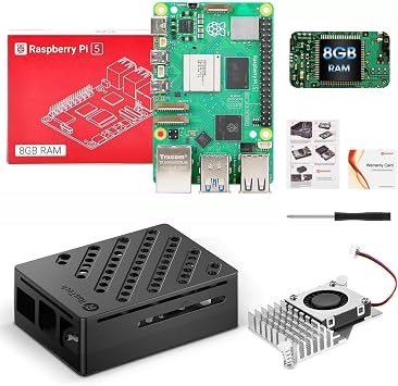 Raspberry Pi 5 8GB Kit Certified for Technical Standards Raspberry Pi 5 8GB Board/ABS Heat Sink Case/Active Cooler/Screwdriver Raspberry Pi 5 Set
