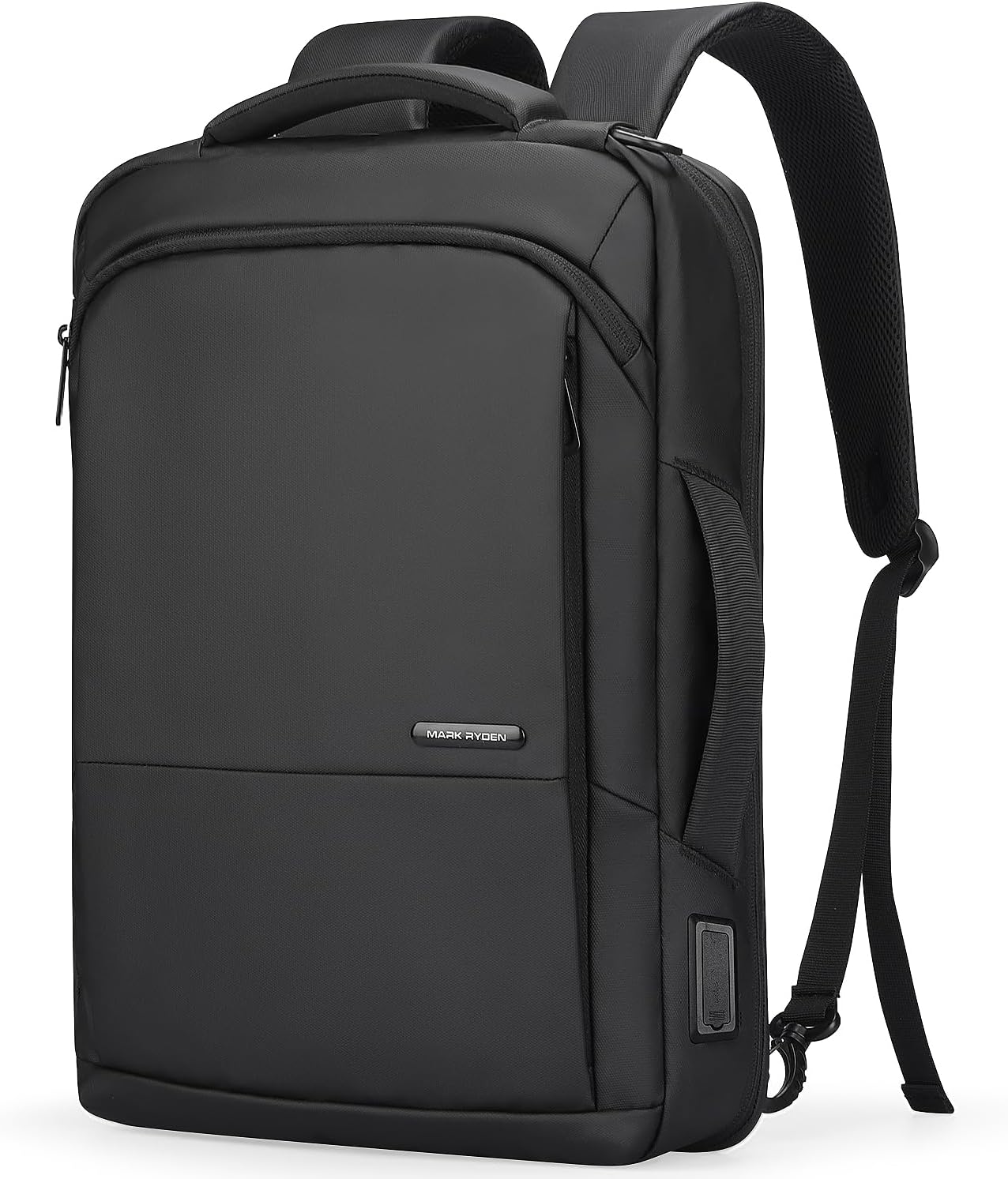 MARK RYDEN Slim Backpack for Men, 15.6 Inch Laptop Backpack, 3 in 1 Waterproof High Tech Backpack with Removable Buckle and USB Charging Port, Business Backpack Ideal for Working, Daily Life