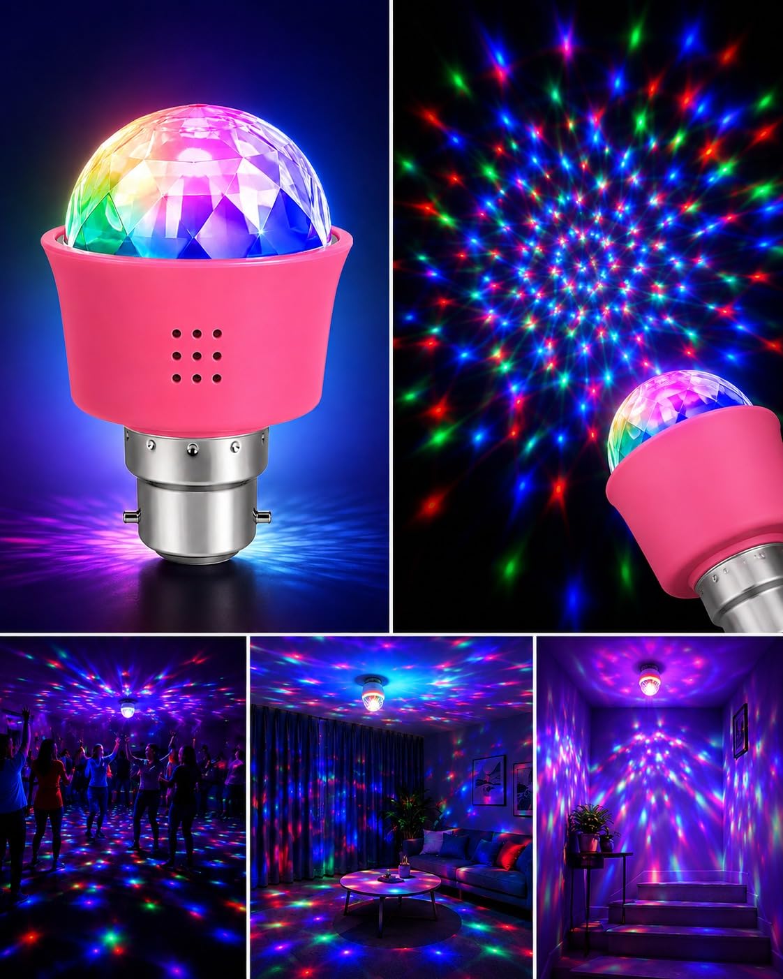 HIZO Crystal Disco LED Bulb - Colorful Party Light -3