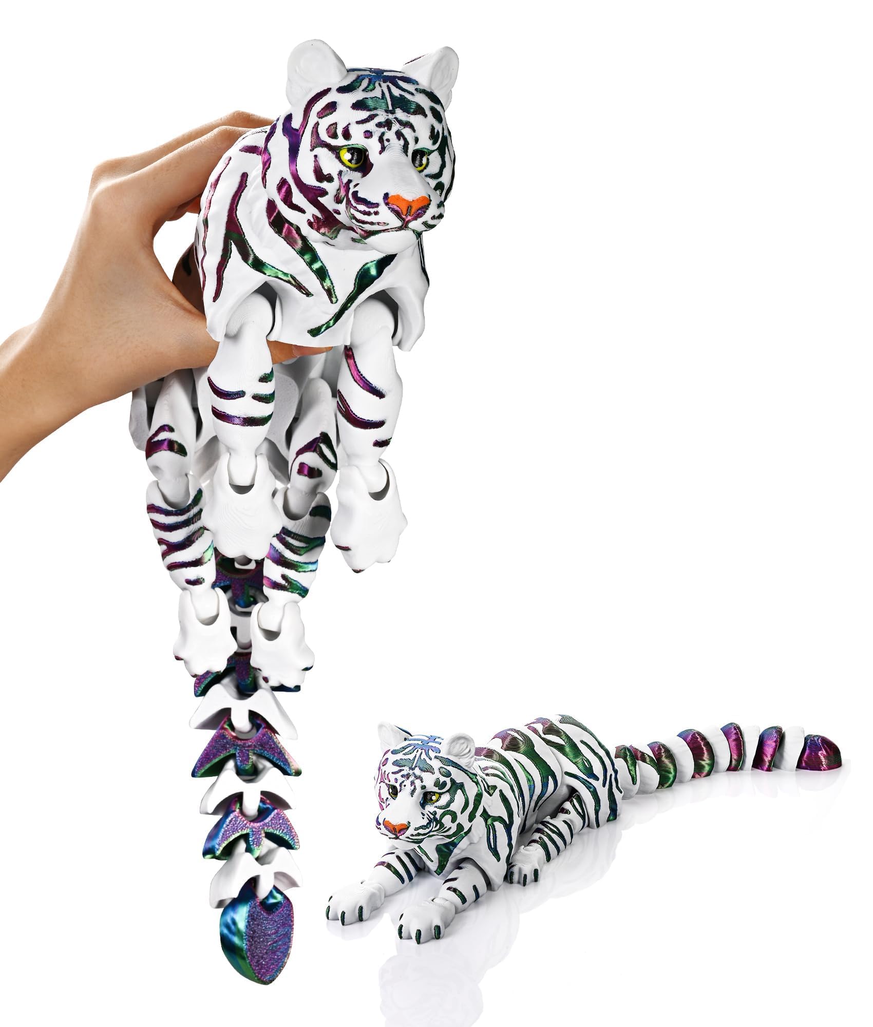 GemmiCho 3D Printed Animal, 6.7" Articulated 3D Printed Tiger Toy, Tiger Figurines Fidget…