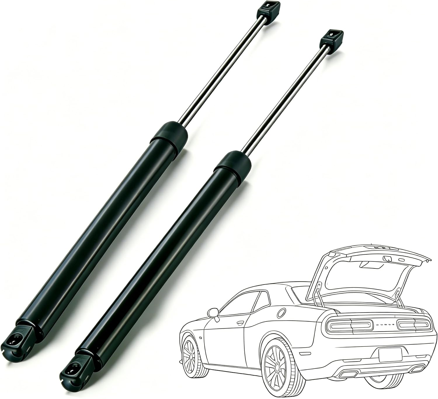 2Pcs Rear Trunk Lift Supports Struts Shocks, Gas Springs Compatible with 2008-2020 Dodge Challenger (No Spoiler), Replace OEM 04589645AB, for Challenger Base/RT/SE/SRT/SXT