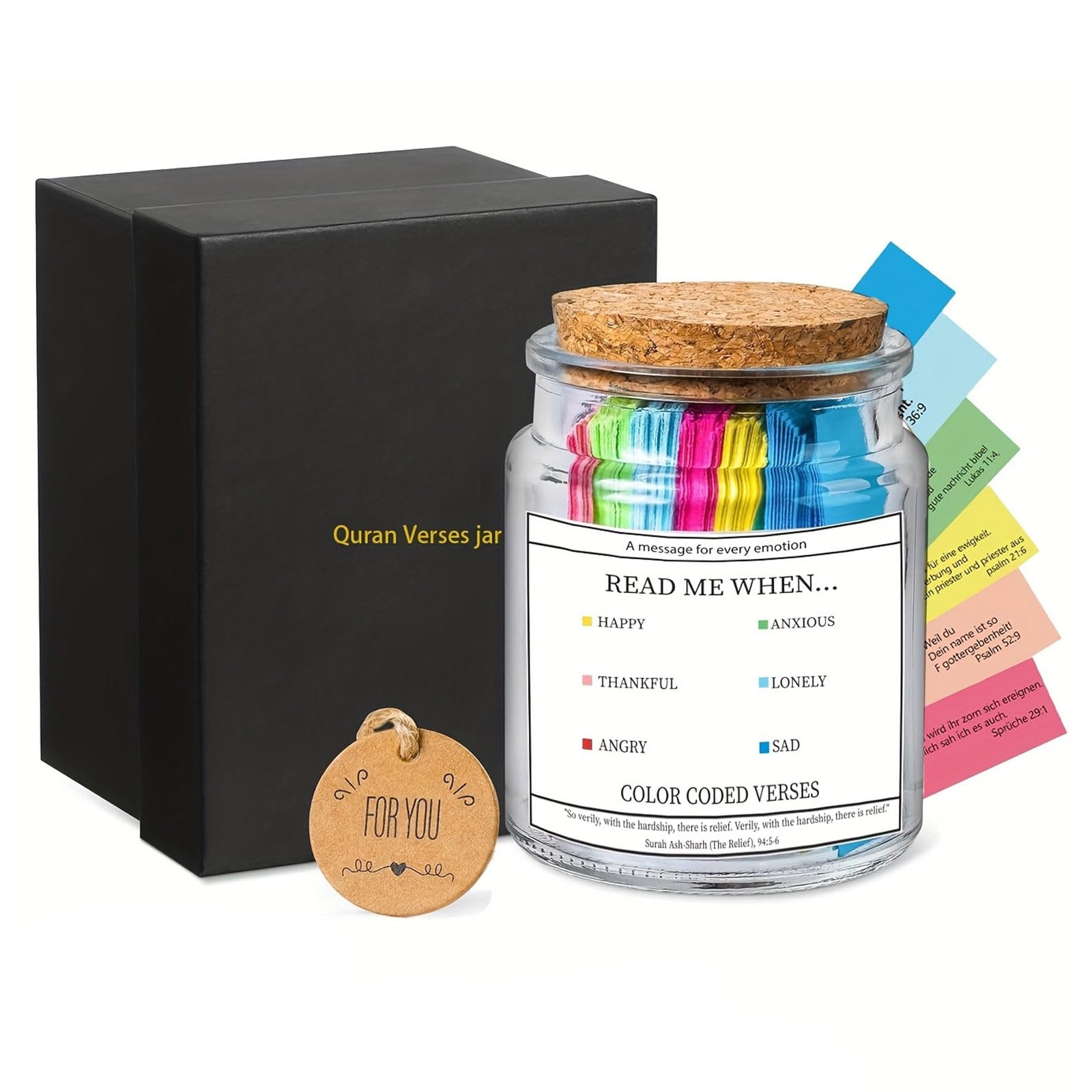 TFAOYS Decorative Glass Faith Jar with Prayer Note Bible Verses Spiritual Religious Ceremonies and Home Display Scripture Message Prayer Jar