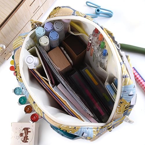 Miniatura 4 de qianshan Organizador de cartera multifuncional, estuche impermeable con cremallera, estuche de almacenamiento de suministros para diarios pequeños