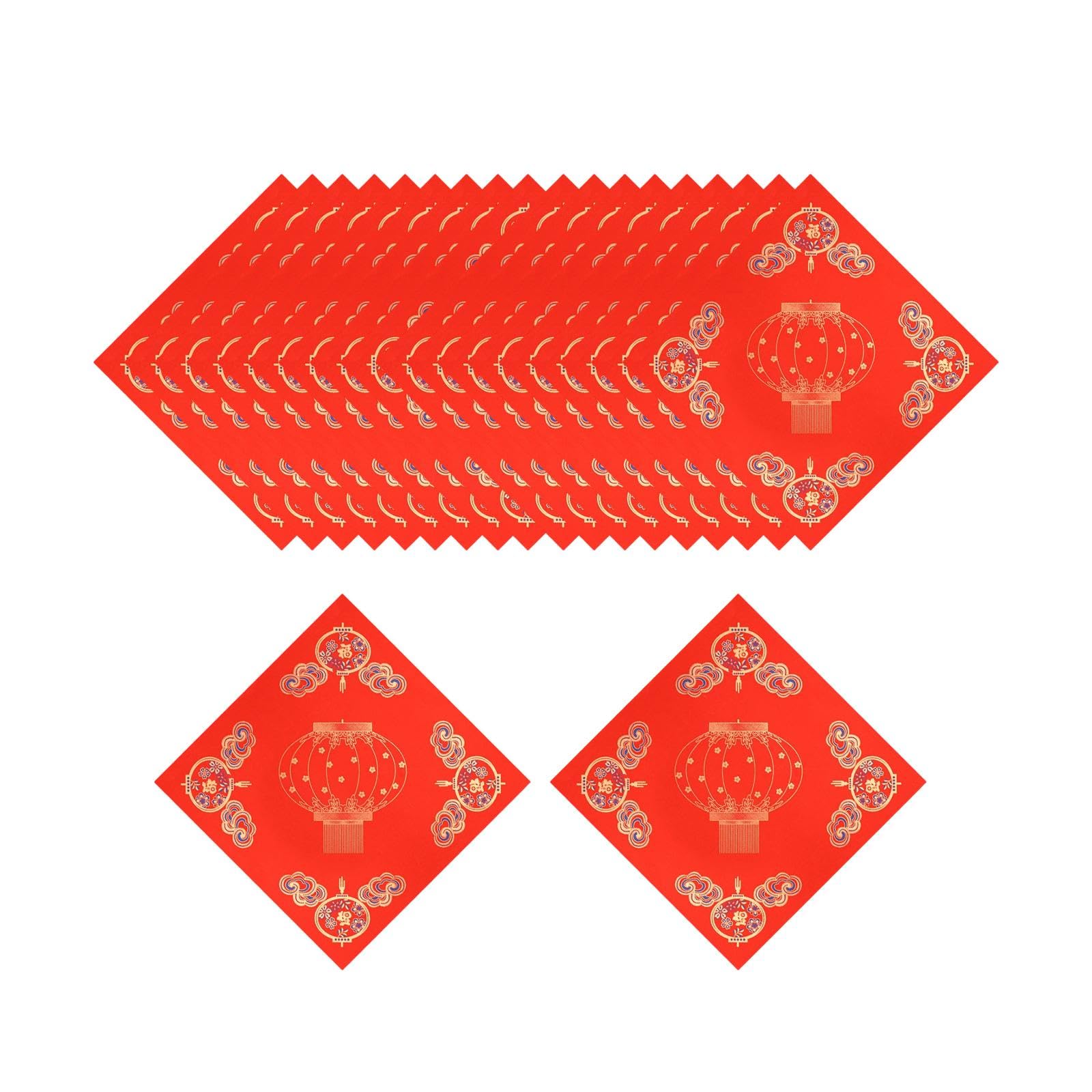 Chinese Red Xuan Doufang Paper Traditional Square Calligraphy Red Rice Paper 20pcs 34cm-image-35