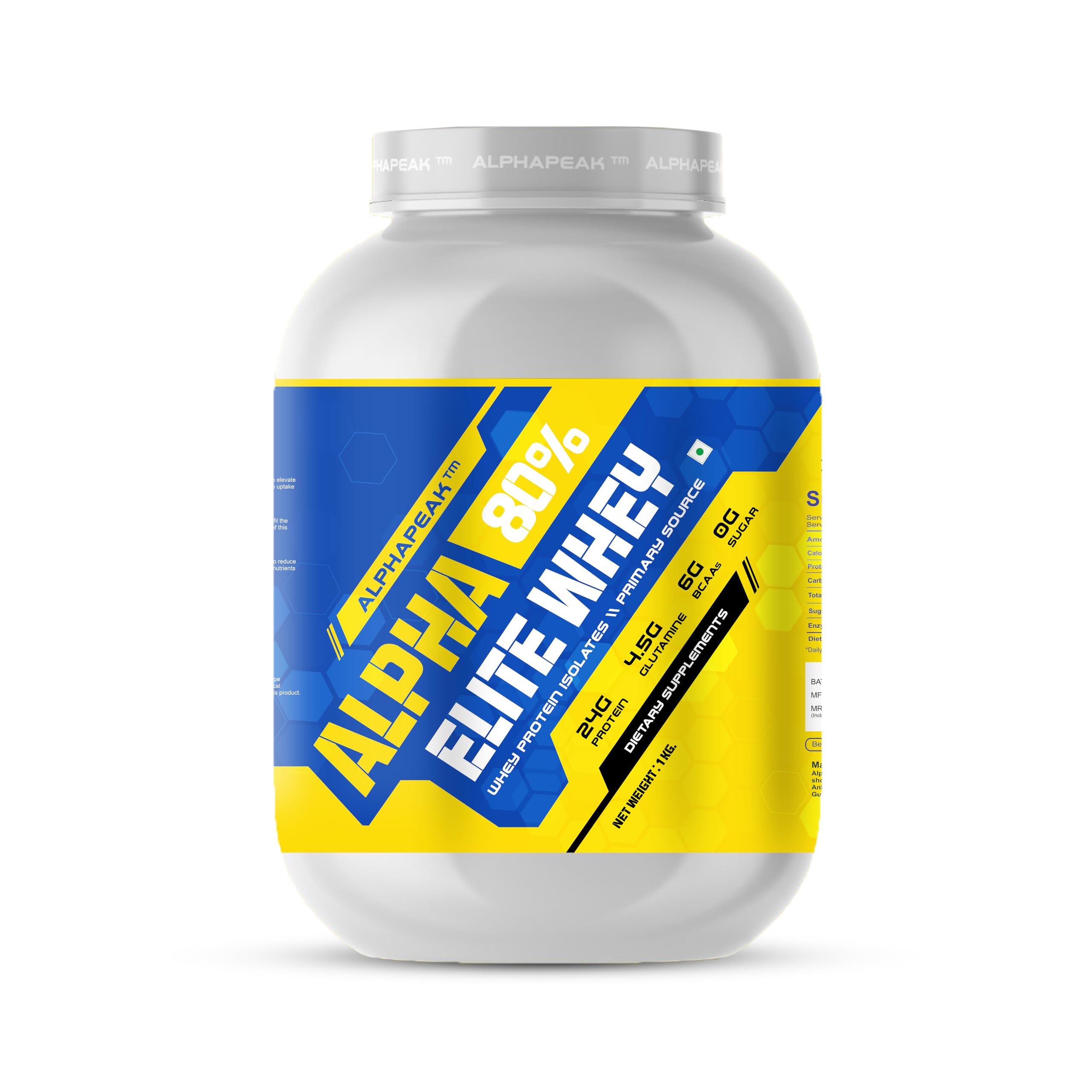 ALPHAPEAK NUTRITION Elite Whey 80% With Digestive Enzymes|24g Protein|Isolate As Primary Source|33 Servings|Concentrate Whey Protein (3 kg) (B0CJ94G549) Amazon Price History, Amazon Price Tracker