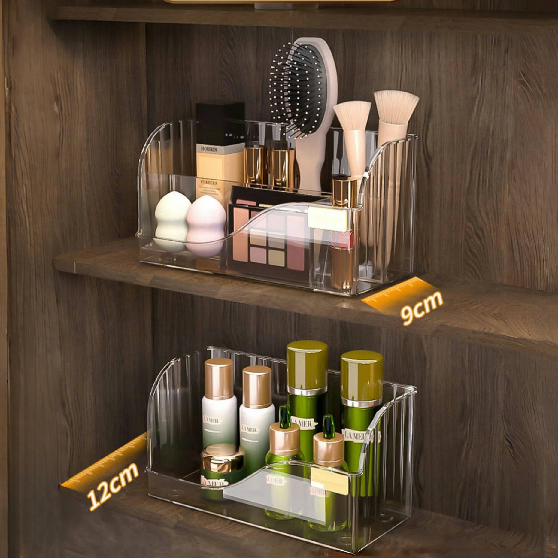 SLHEQING Makeup Organiser, Skincare Organiser with 4 Compartments, Multifunctional Makeup Brush Holder - Image 4