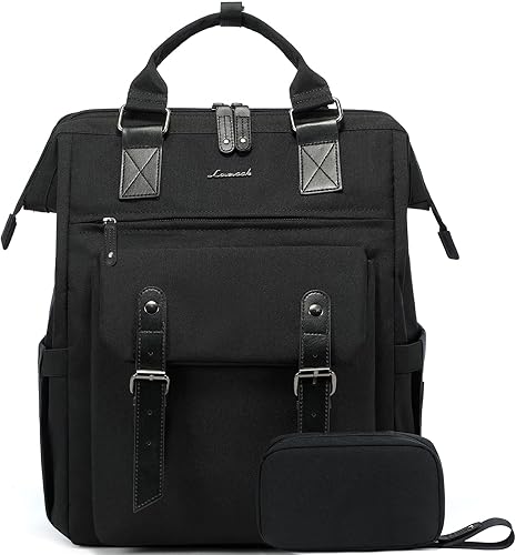 Miniatura 10 de LOVEVOOK Mochila para computadora portátil para mujer, mochila de viaje para trabajo, viajes y viajes, bolsas escolares universitarias, Púrpura-