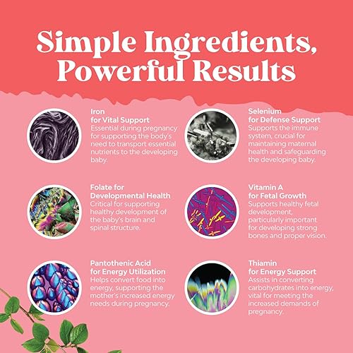 Miniatura 6 de Gomitas prenatales veganas para mujer, vitaminas prenatales gomosas para mujeres con ácido fólico de hierro y mezcla de superfrutas, vitaminas