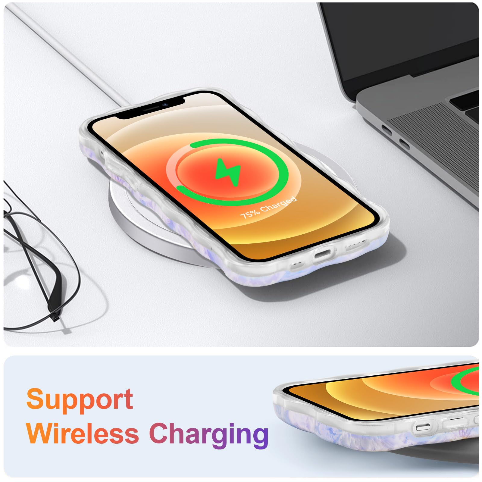 EYZUTAK Case For IPhone 15 Pro Ax, Colorful Retro Oil Painting Printed Flower Laser Glossy - View #6