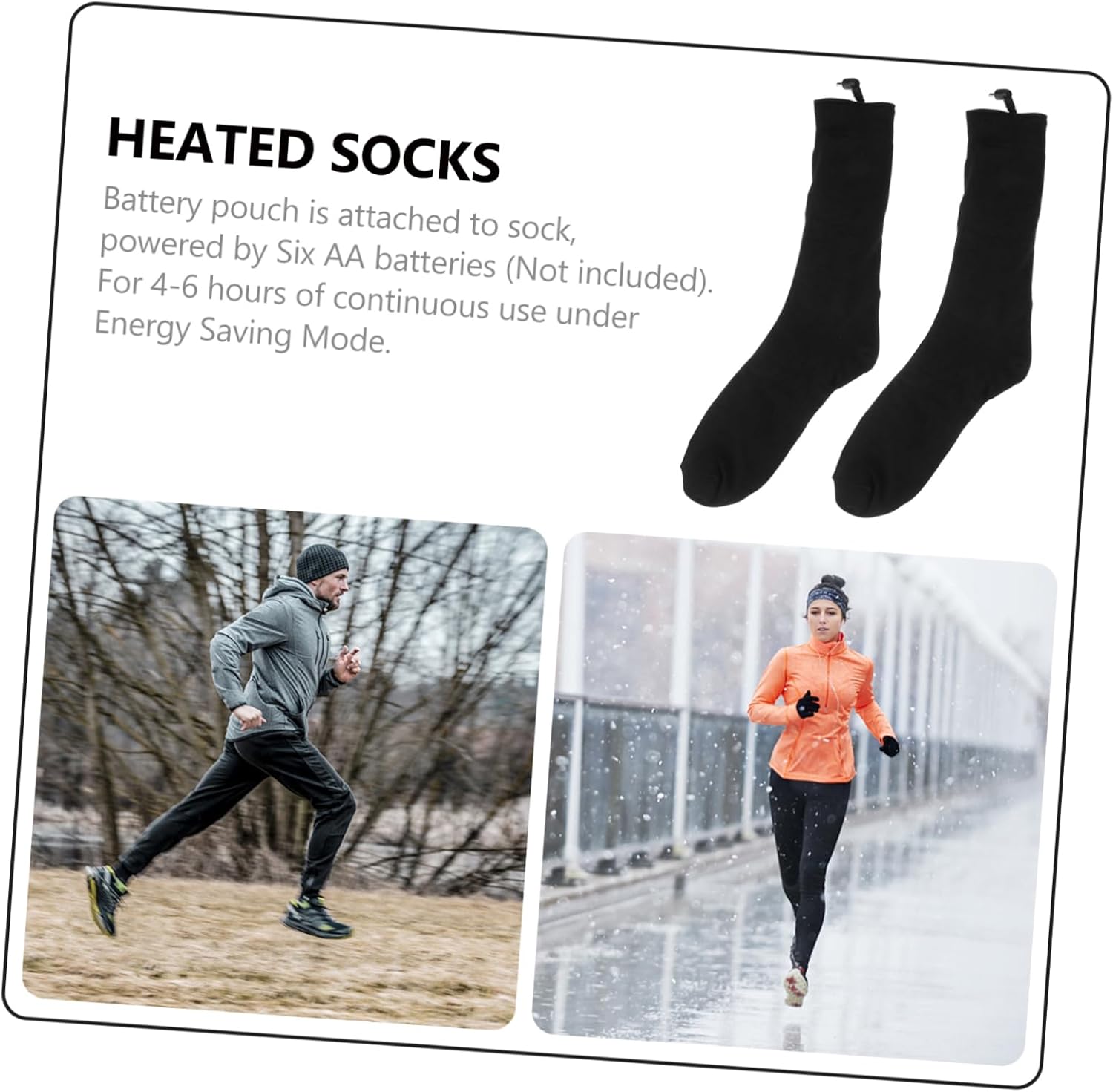 VANZACK Thermal Socks Battery Electric Heated Moisture Wicking for Women Men Winter Warm Comfortable