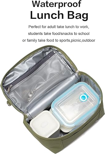 Miniatura 7 de NOL - Bolsas de almuerzo con aislamiento orgánico natural para mujer, bolsa de almuerzo ligera de nailon impermeable para el trabajo