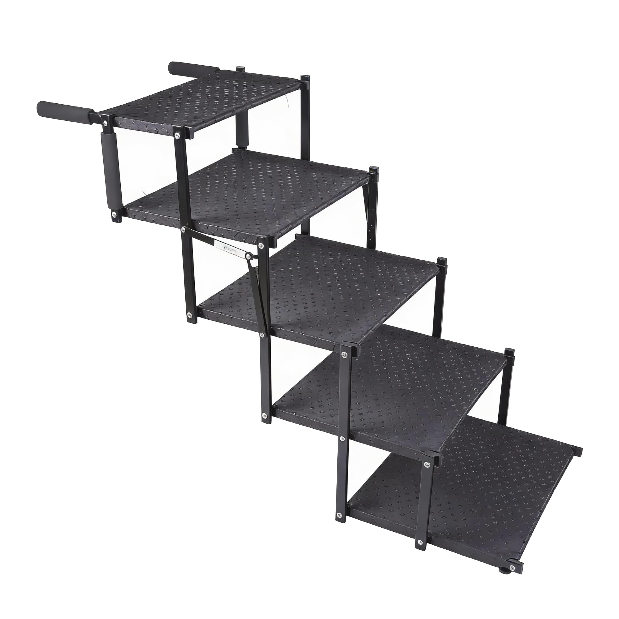 Scala per cani a 5 gradini pieghevole con superficie antiscivolo, gradini portatili per cani, per auto, SUV e camion, supporta fino a 113,4 kg