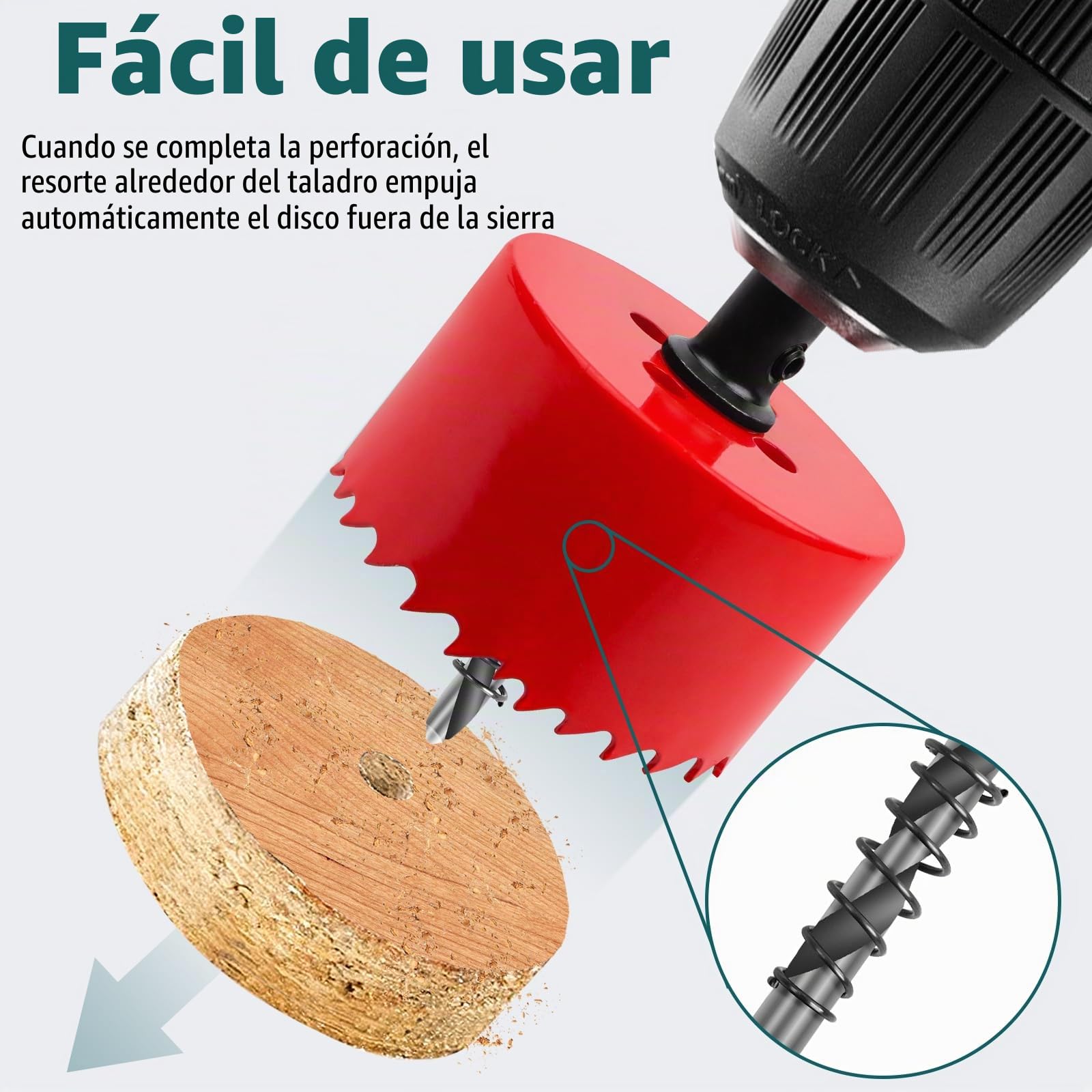 Sierras de Corona 100mm, M42 HSS Bi-Metal Corona Taladro con Adaptador Hexagonal y Taladro, Corona Metal para Pladur Madera Plástico, 1 pieza Rojo