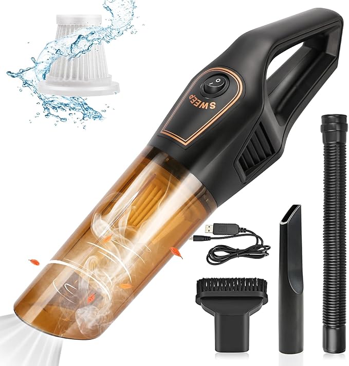 Handheld Vacuum Cleaner 6000Pa, Rechargeable Portable Powerful Cordless Vacuum Cleaner, Hand