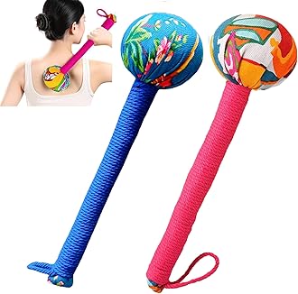 Wormwood Hammer, Manual Massage Hammer, Full Body Massage, Relieve Muscle Pain, Open Meridian. (Light Blue/Light Red)