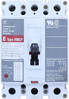 Westinghouse HMCP050K2C 6630C87G15 3 Pole 50A Motor Protector Circuit Breaker