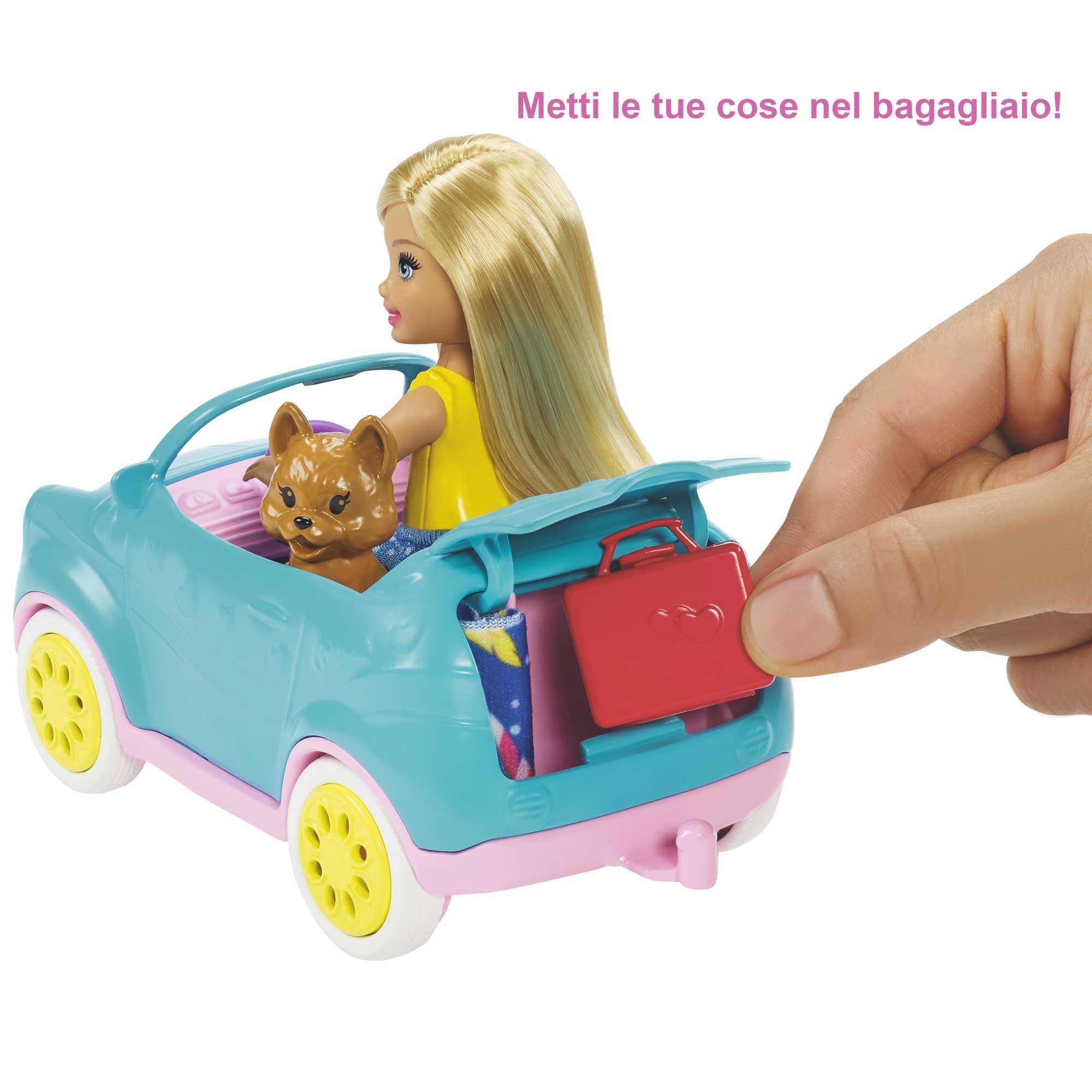 Barbie il Camper di Chelsea, PlaySet con Bambola, Veicolo, Roulotte e Tanti Accessori, Giocattolo per Bambini 3 + Anni, FXG90