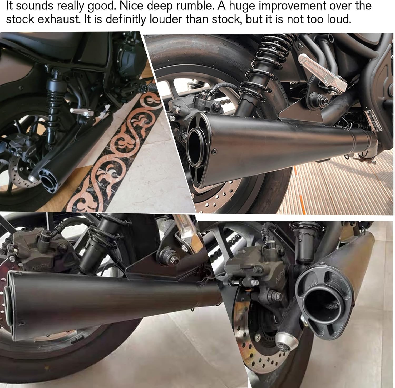 for Hon-da CMX Rebel 500 CMX500 Rebel500 Motorcycle Exhaust Muffler Pipe Slip-on Exhaust Full Systems Stainless Steel 2017 2018 2019 2020 2021 2022 2023 Black Retro