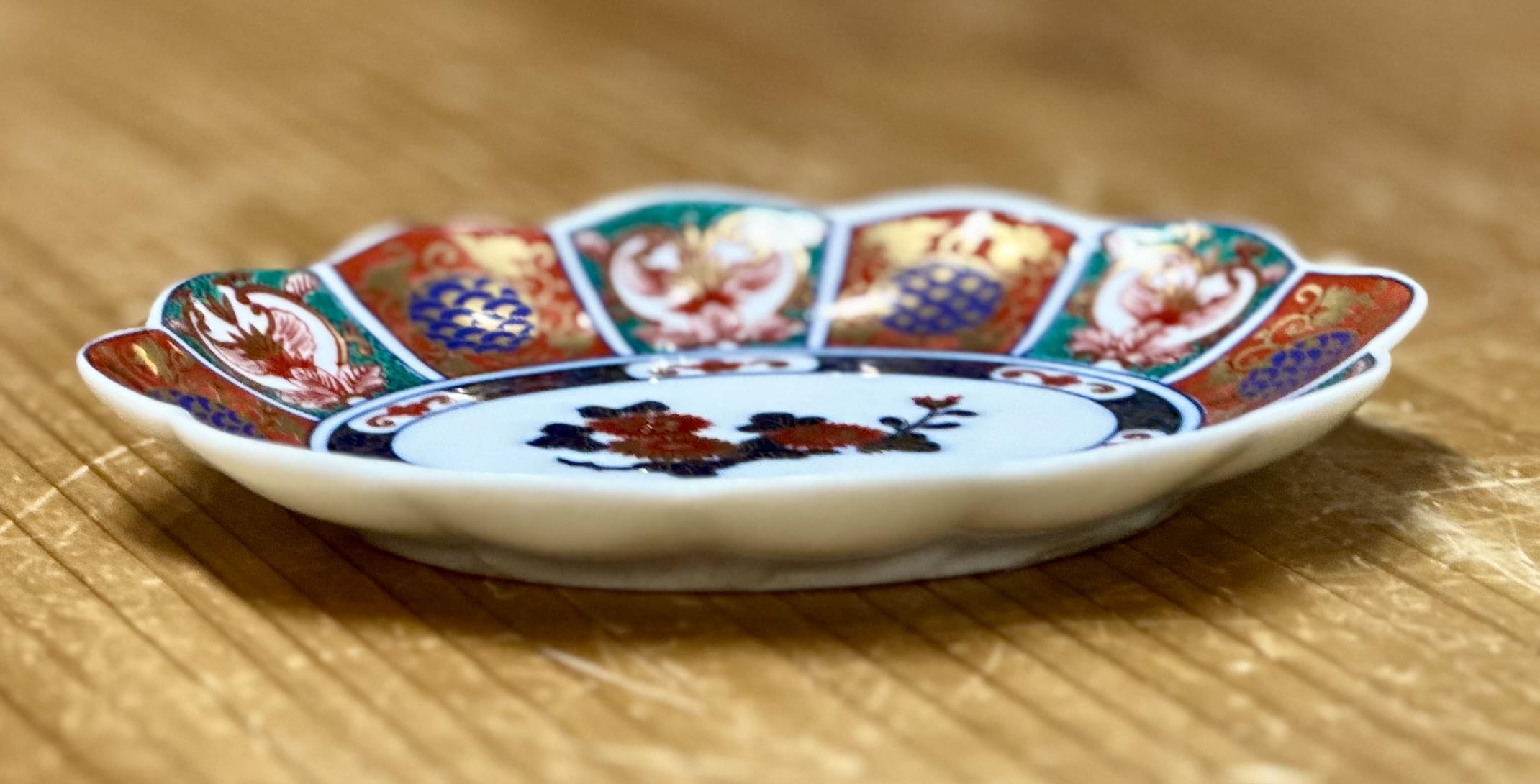 有田焼 林九郎窯 楕円皿 大皿 金彩古伊万里 花鳥 色絵 飾り皿 輪花皿 
