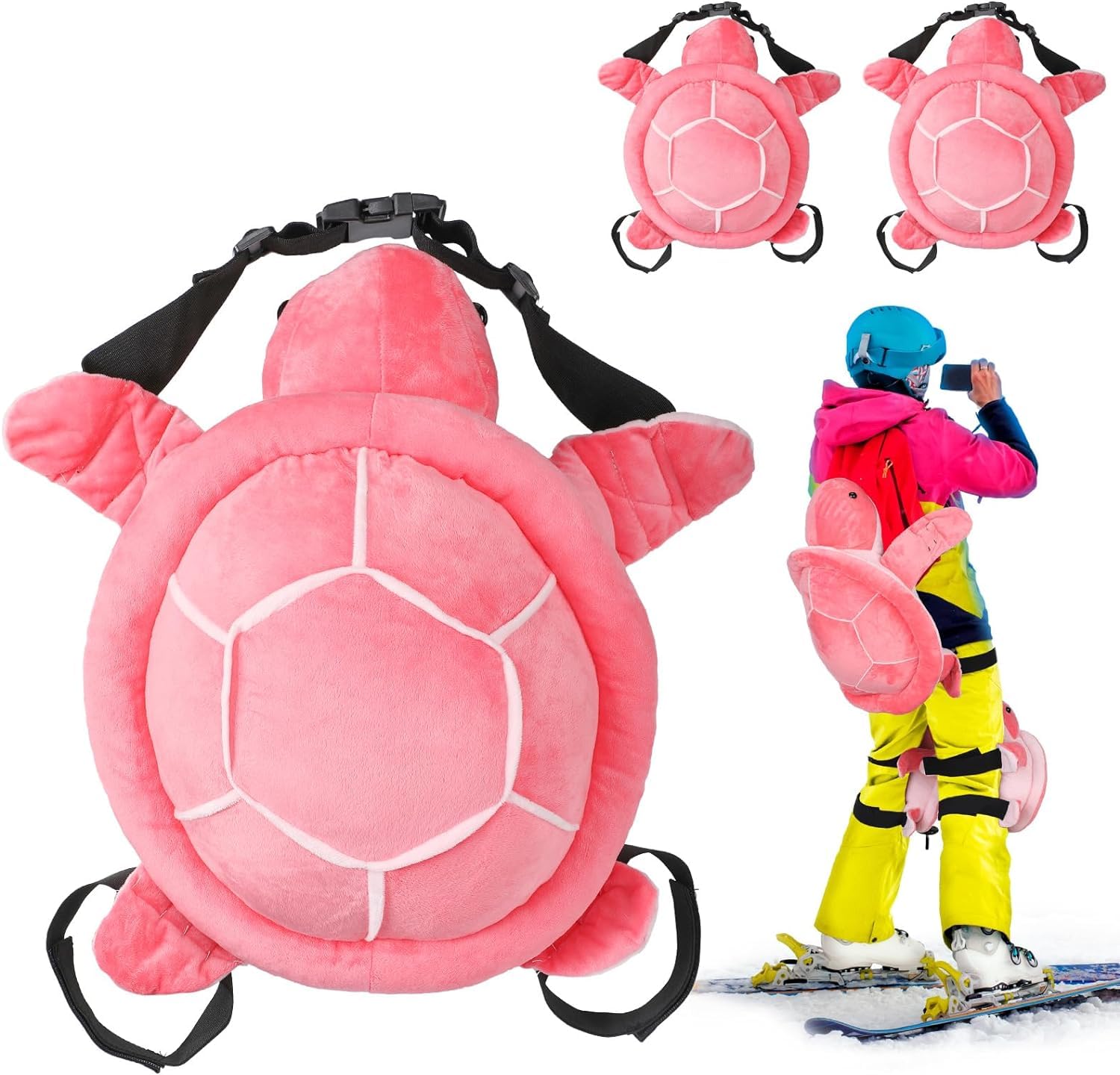 Lot de 3 protections tortues 3D pour snowboard, ski, protection hanches, genouillère enfants adultes