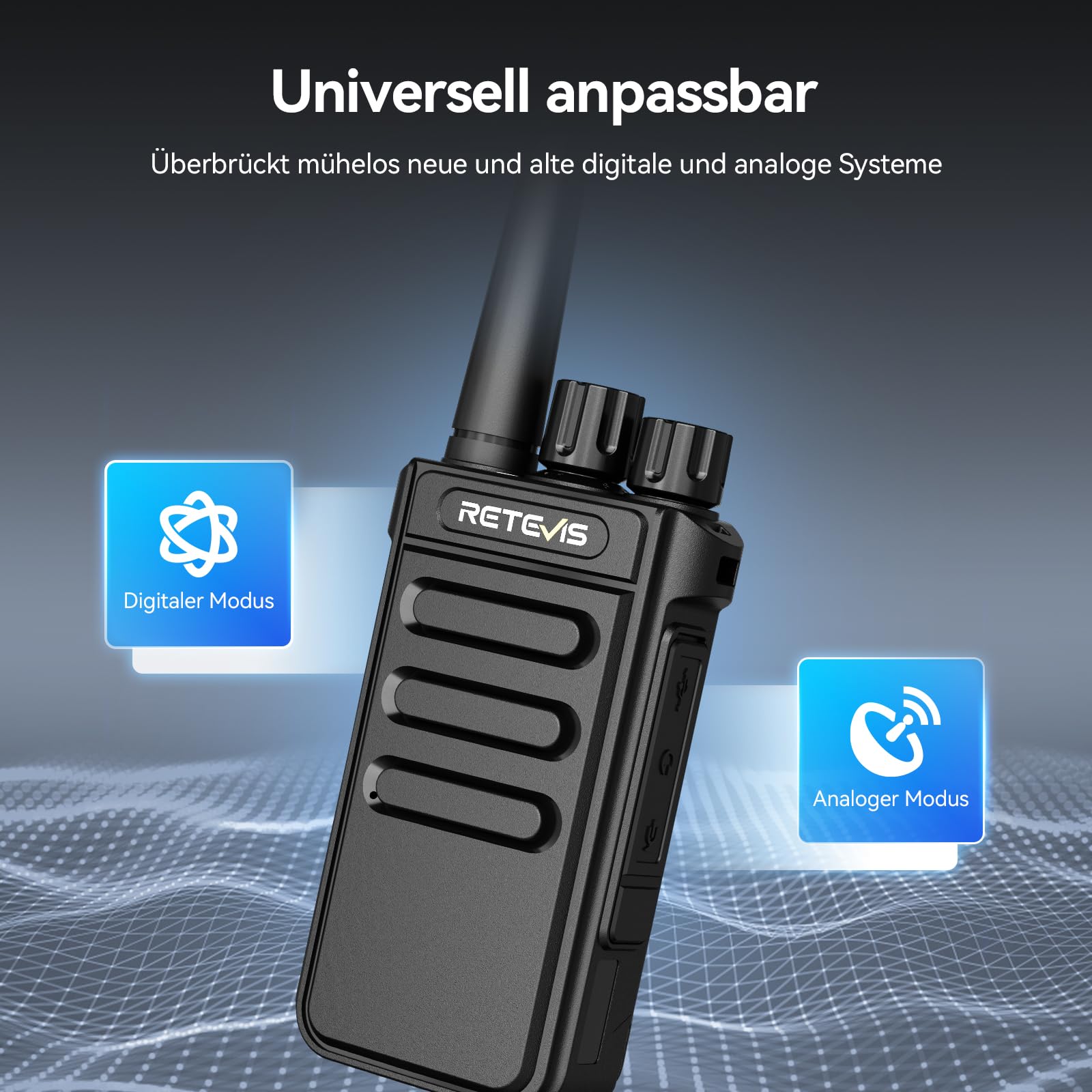 Retevis MateTalk P64 Digitales Funkgerät Lizenzfrei, Professionelles Walkie-Talkie Kompatibel mit Motorola, Gruppenruf, Sicherheit, Kommerzielles Funkgerät für Hotels und Immobilien (2er-Pack)